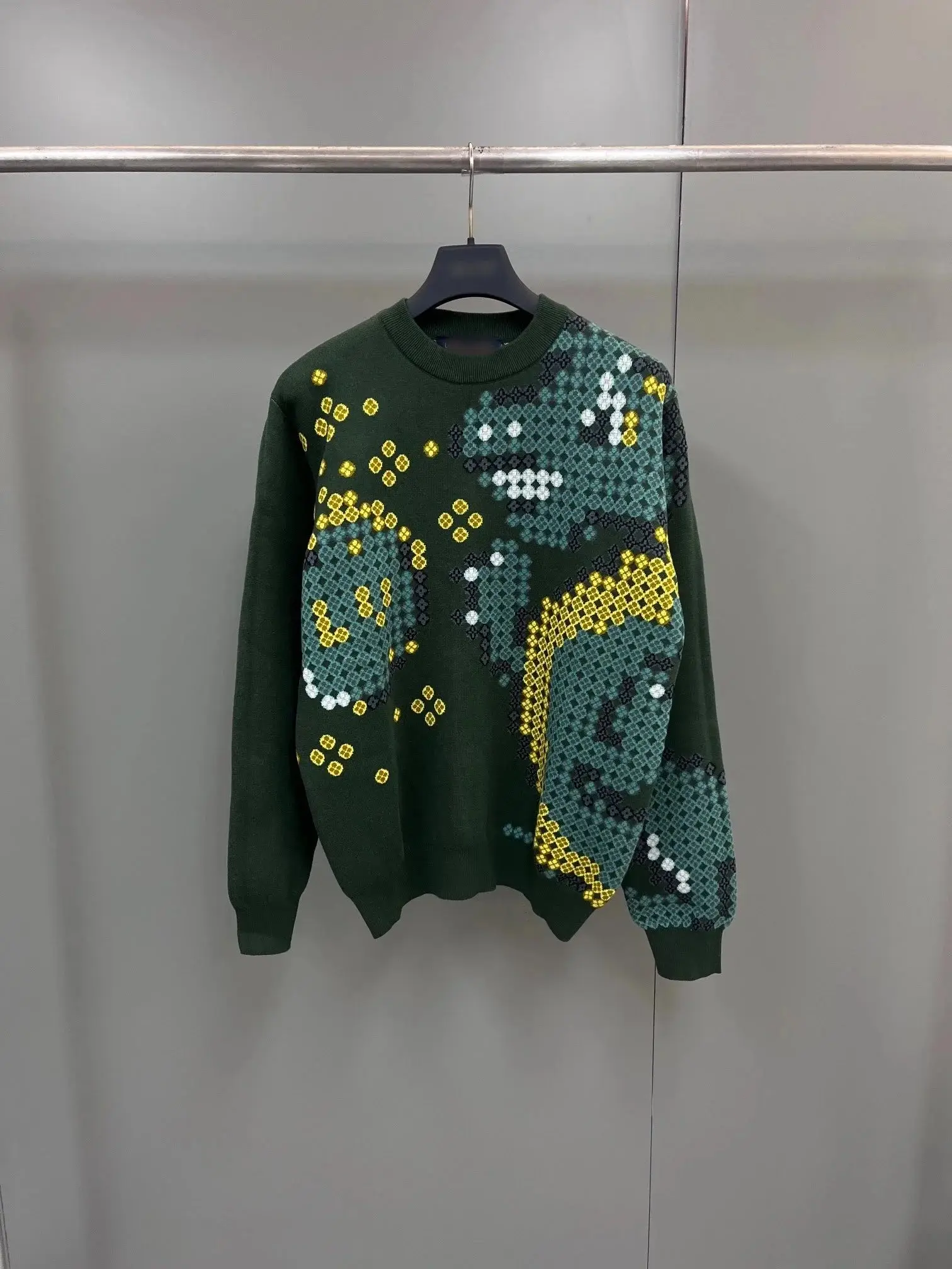 Green Pixel Art Pattern Sweater